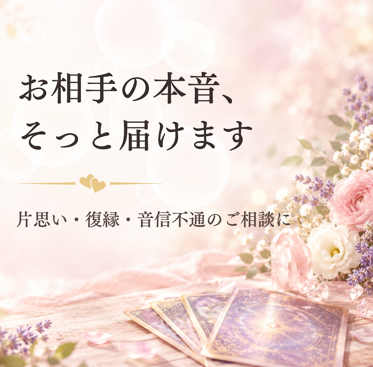 お相手の本音をオラクルカードでやさしくお伝えします 復縁・片思い・音信不通の不安に寄り添うカードリーディング イメージ1