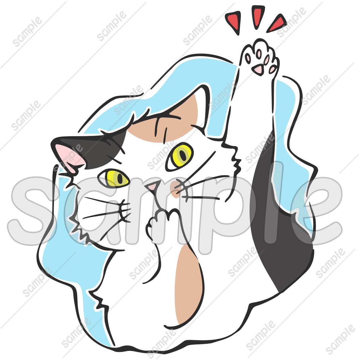 商用利用OK！猫の手書きイラスト販売しています SNS、パンフレットやチラシ、POP、名刺、印刷の素材に★C イメージ1
