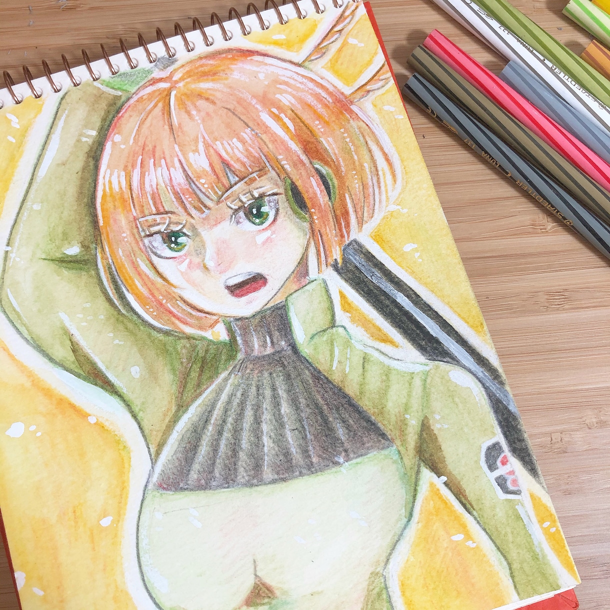 イラスト何でも描きます 色鉛筆と水で描く女の子イラスト イメージ1