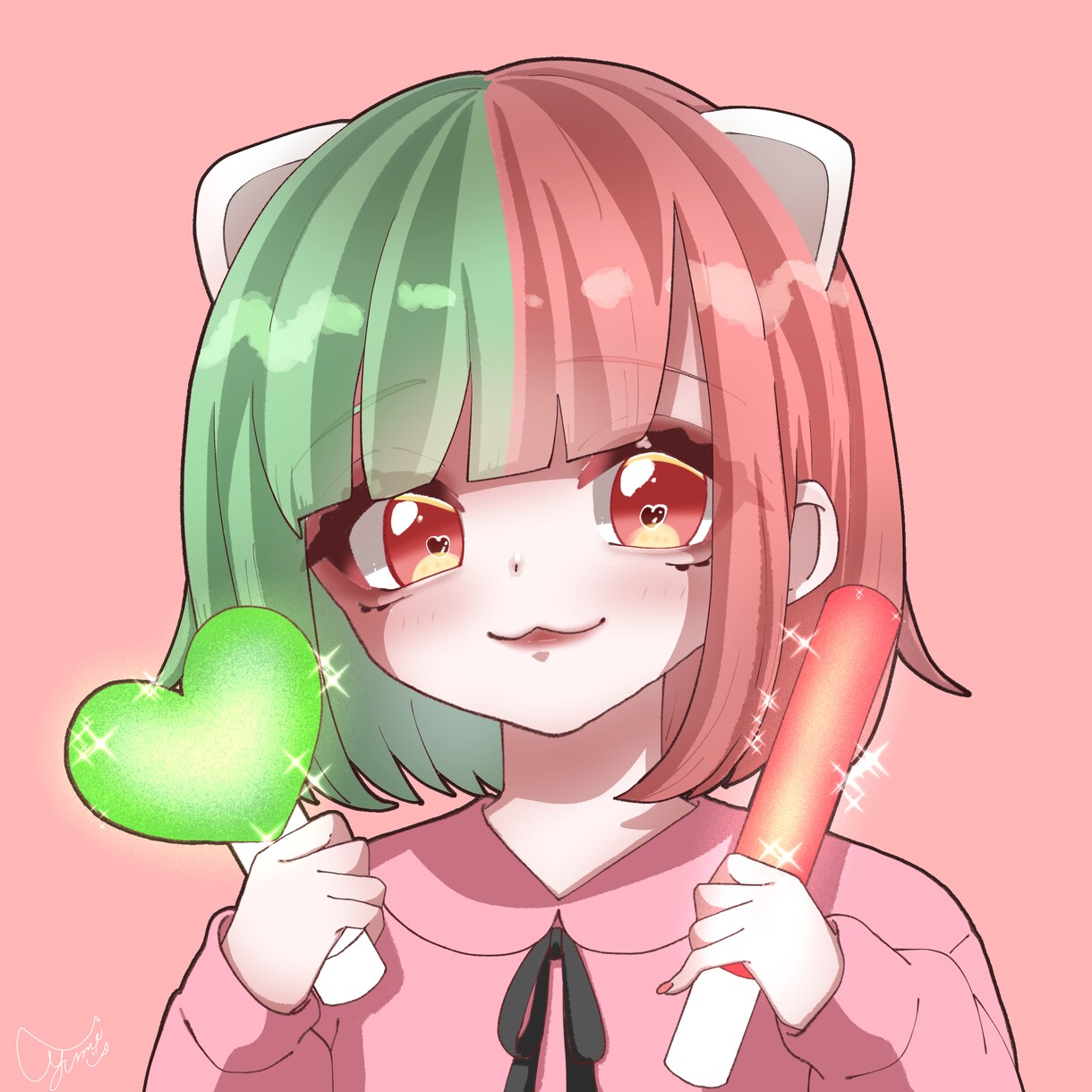 推し活している女の子を制作します SNS用イラスト・アイコン作成 イメージ3