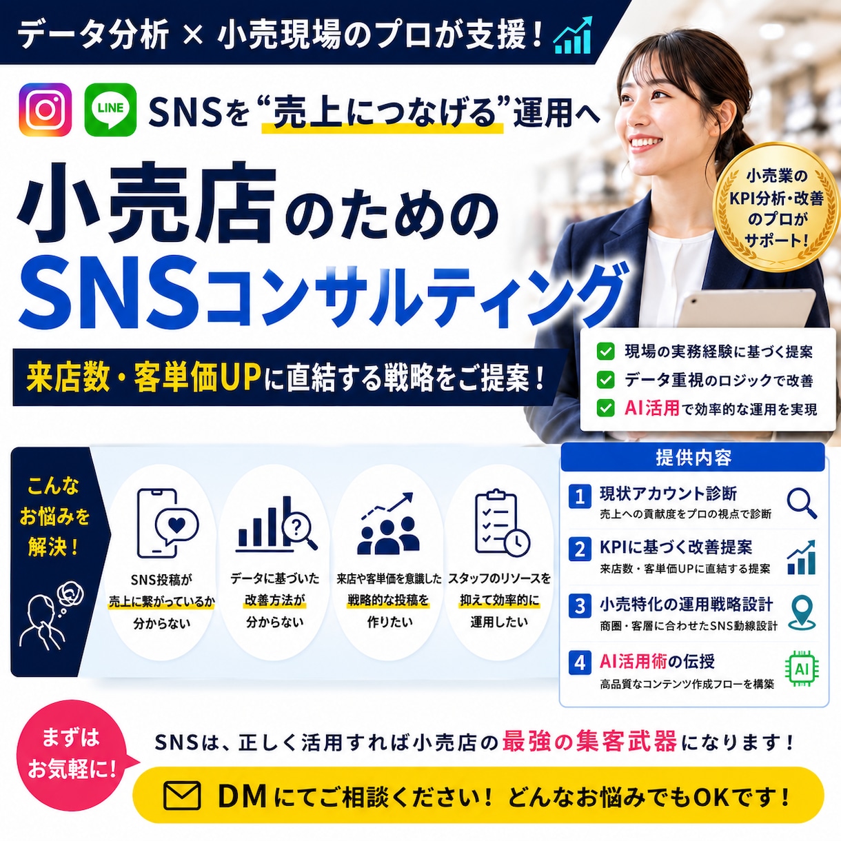 小売の現場を知るプロが来店・売上UPを支援します 9月までのモニター価格でご用意してます。 イメージ1