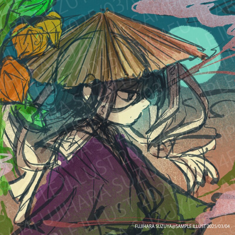 ゆるい和風なアイコン用イラスト描きます どこか和風、かつゆるい感じのバストアップアイコンを描きます。 イメージ3