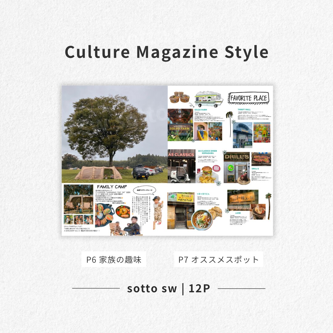 カルチャー雑誌風プロフィールブックを提供します ガイド付きで安心作成　オプションページ豊富で特別な一冊に！ イメージ6