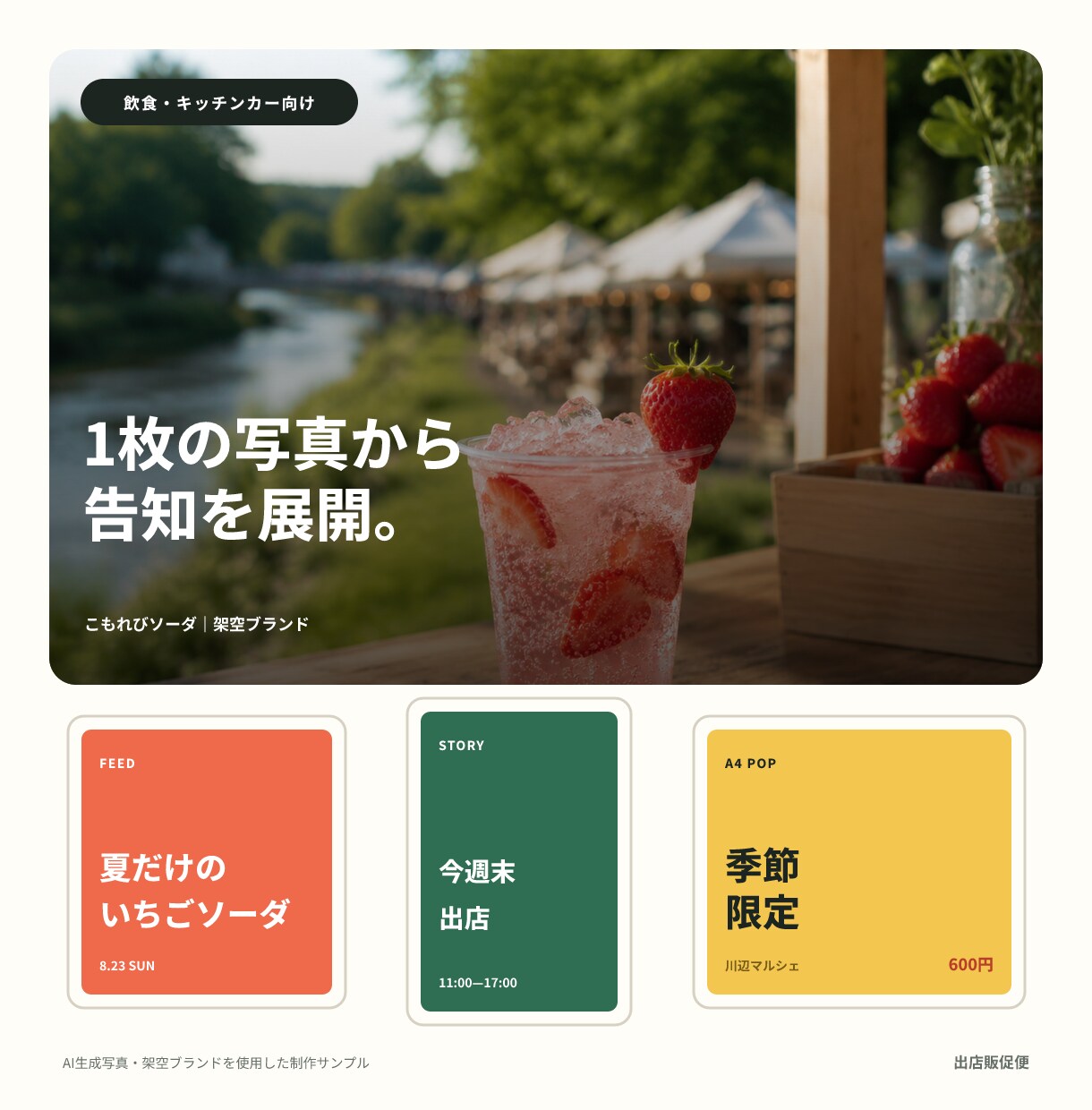 催事・出店のSNS画像とPOPを月12点作ります 写真と予定を送るだけ。投稿文までまとめて納品 イメージ3