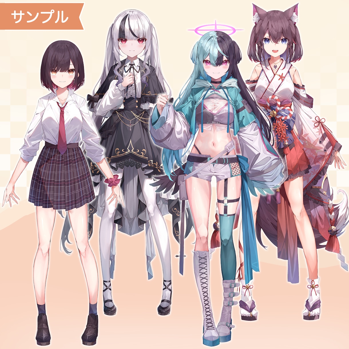 Vtuber等キャラデザ+モデリング制作いたします お見積・ご相談だけでもOK！全身・バストアップから選べます イメージ4