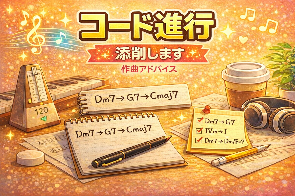 コード進行を添削・アドバイスします 作曲・編曲のためのコード進行を音楽理論の視点から解説 イメージ1