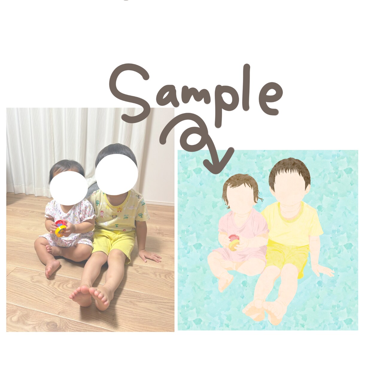 子ども、家族のかわいいほんわかイラスト描きます SNSアイコンやプレゼントにもおすすめです イメージ2