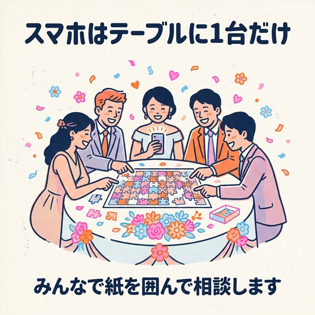 スクリーンと連動する結婚式の謎解きを作ります 各テーブルの進み具合をスクリーンに映せます｜披露宴・二次会 イメージ2