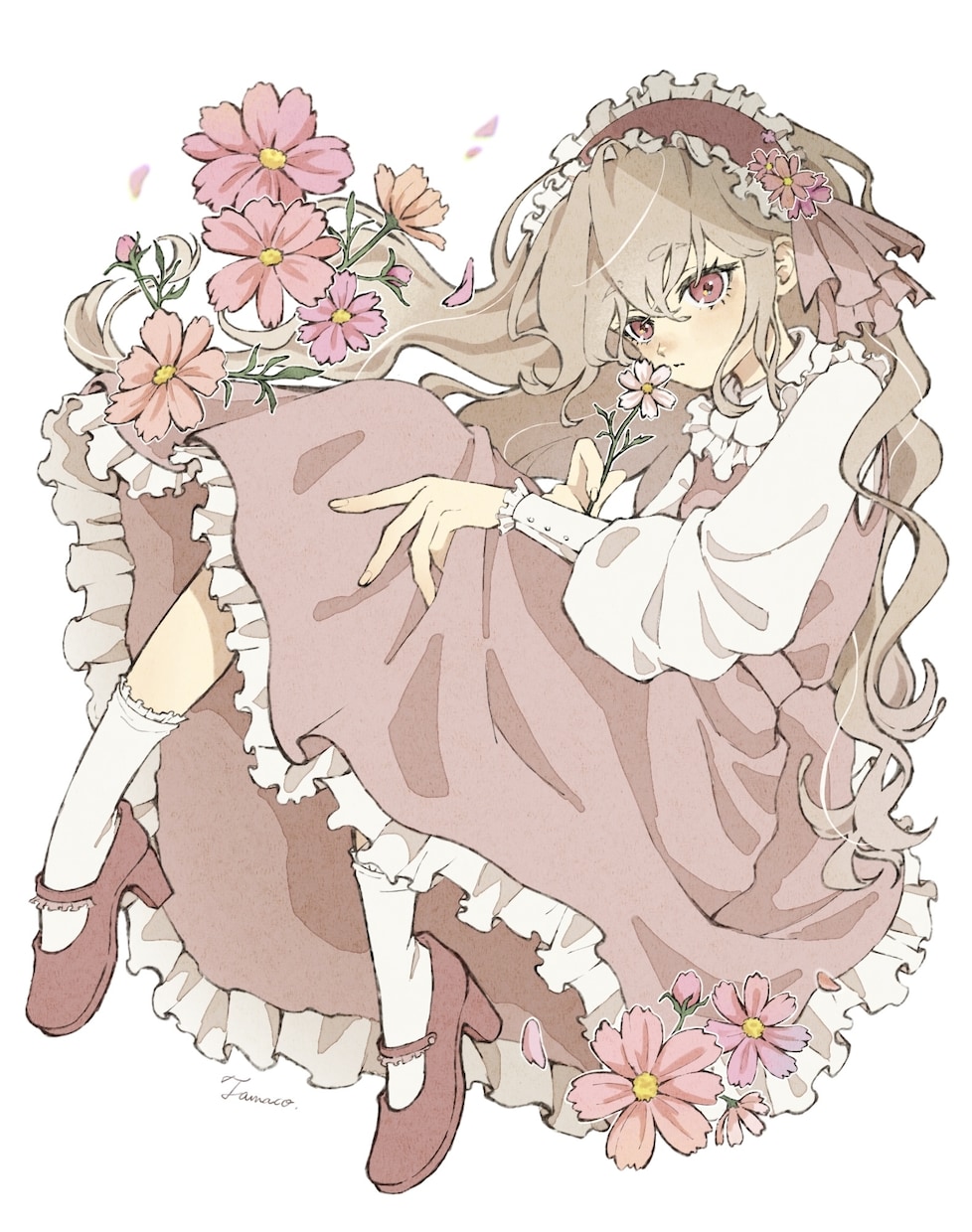 淡くて柔らかな雰囲気のあるイラストを描きます 女の子の髪とお花やフリルを描くのが大好きです！ イメージ1