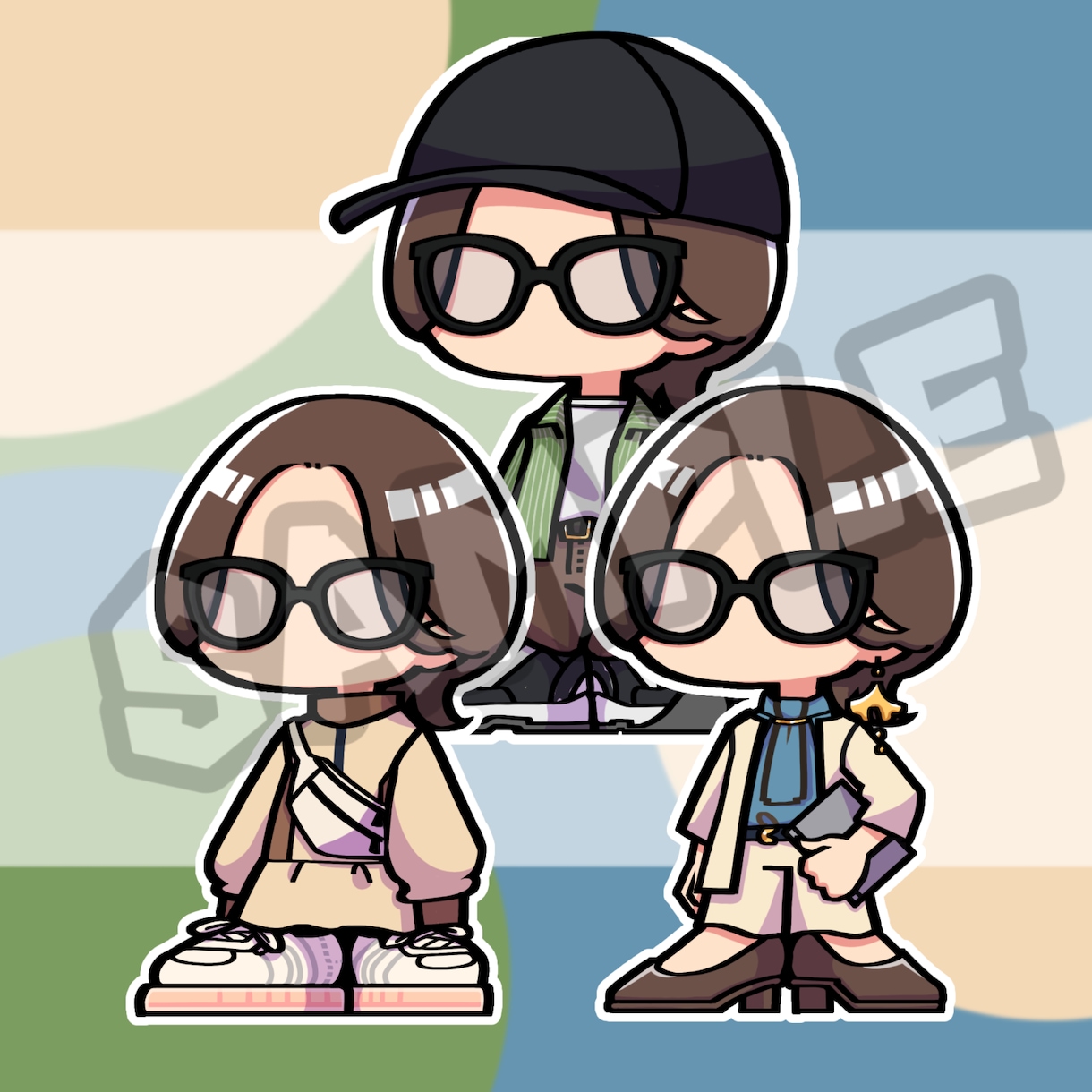 全身OK！ポップでビビッドなコーデイラスト描きます 全身OK！SNS・ブログアイコンプレゼント、記念にもおすすめ イメージ3