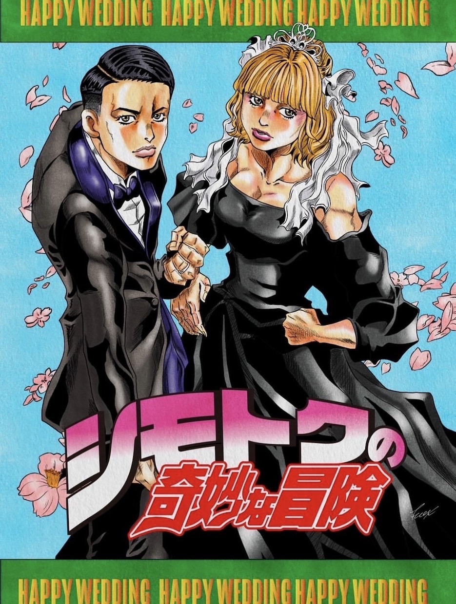ジョジョ風にウェルカムボードの似顔絵描きます 結婚式のウェルカムボードやプレゼントご注文の方にオススメ！ イメージ9