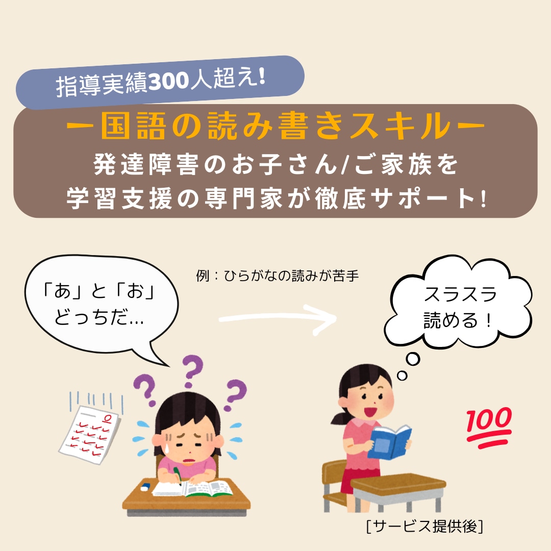 読み書きが苦手な発達障害の子へ学習方法を提案します 支援実績500件超！特性に合った完全オーダーメイド教材を提供 イメージ1