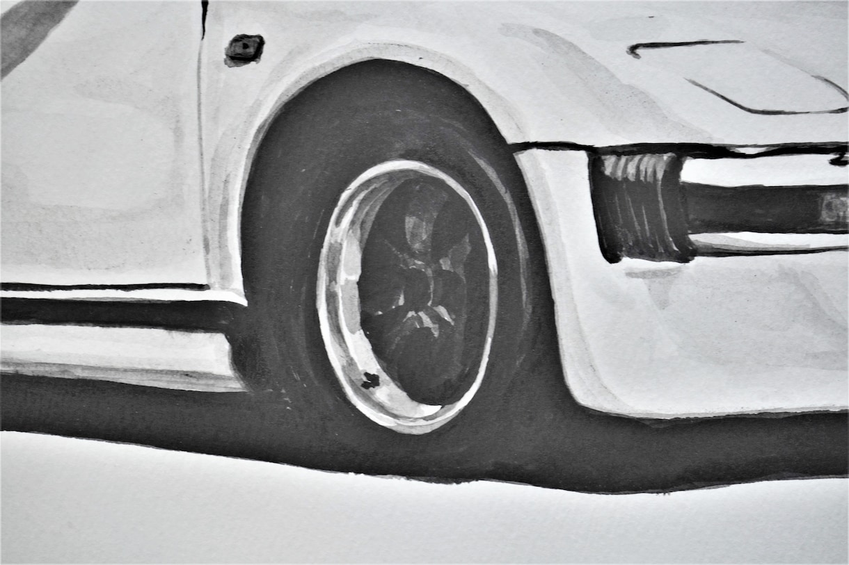 あなたの愛車、憧れの名車、描きます 車を水墨画として残せます。墨は千年劣化しない良いものです。 イメージ4