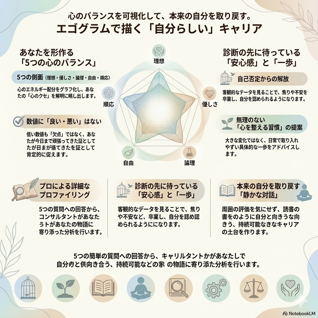 心のクセを可視化!本来の自分を取り戻します 「自分を変えたい」焦りを卒業し、自己受容からキャリアを築く イメージ1