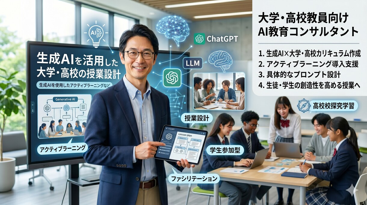 大学教員が生成AIを活用した授業設計を支援します 生成AIを使用したアクティブラーニングなど イメージ1