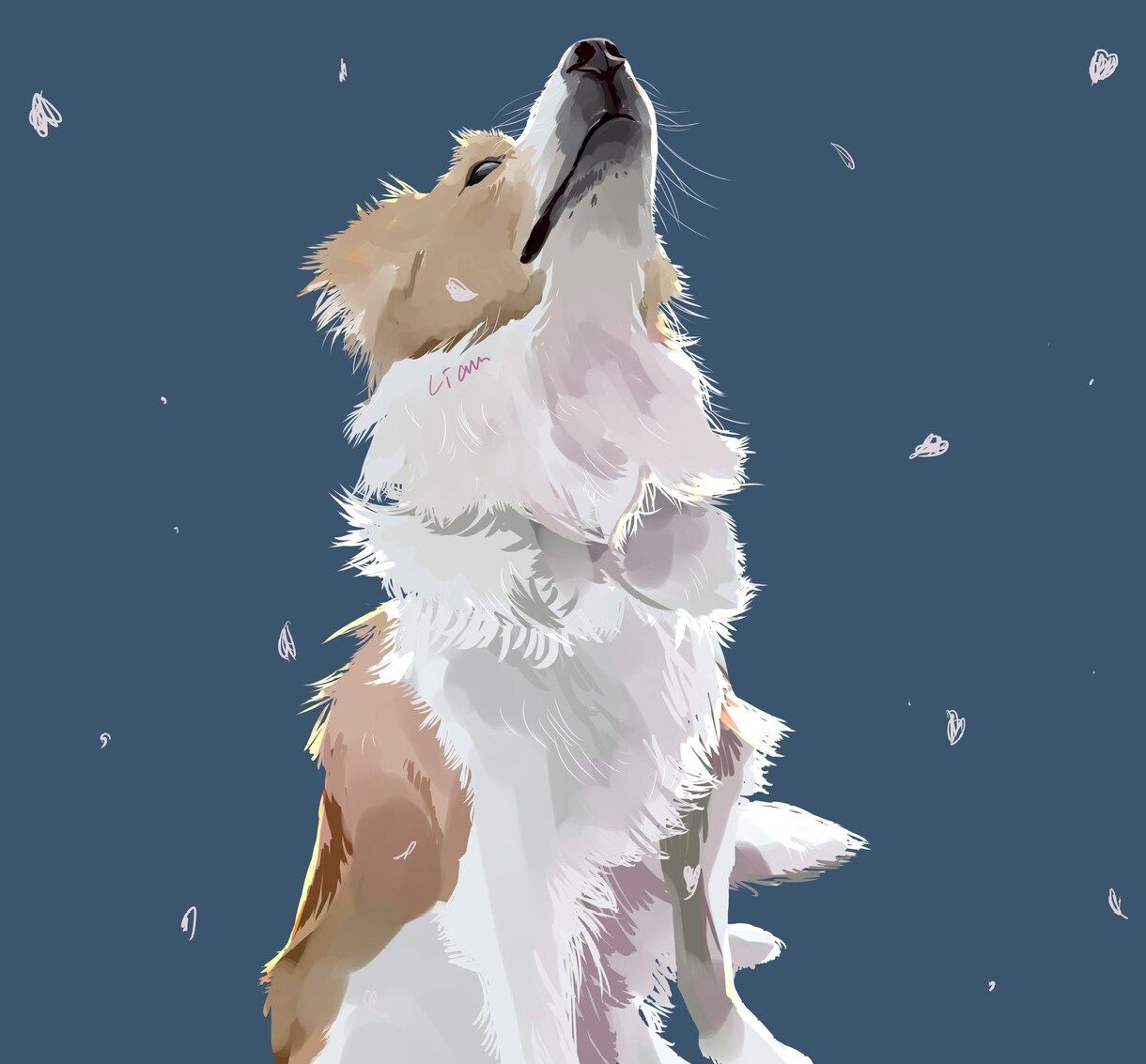 パソコンやスマホの壁紙などに！愛犬イラスト描きます コントラストがある、太陽を浴びたような明るい絵が特徴的です。 イメージ7