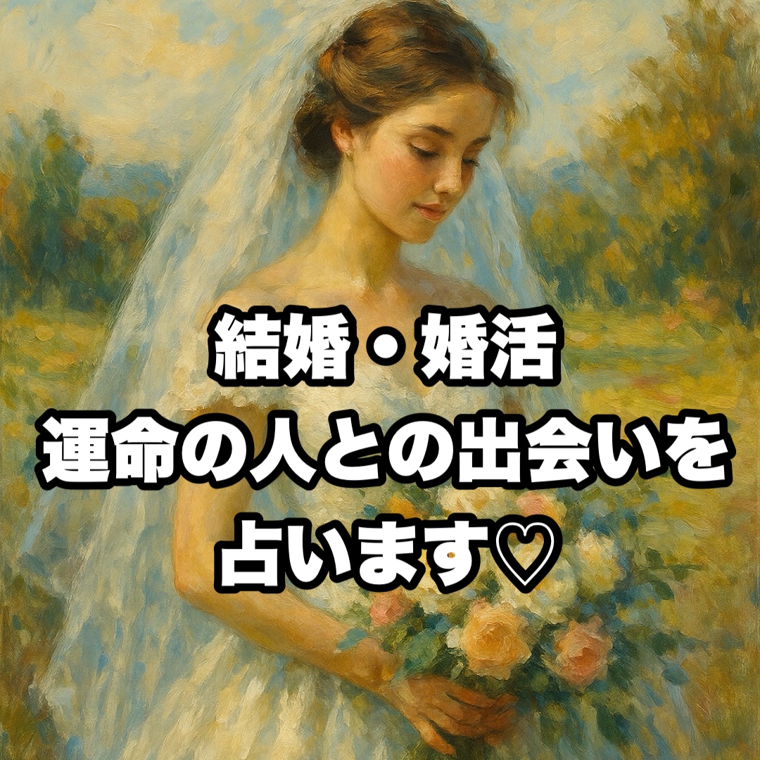 結婚・婚活⭐︎運命の人との出会いを占います 婚活中の方、結婚願望がある方や恋人との未来を知りたい方へ♡ イメージ1
