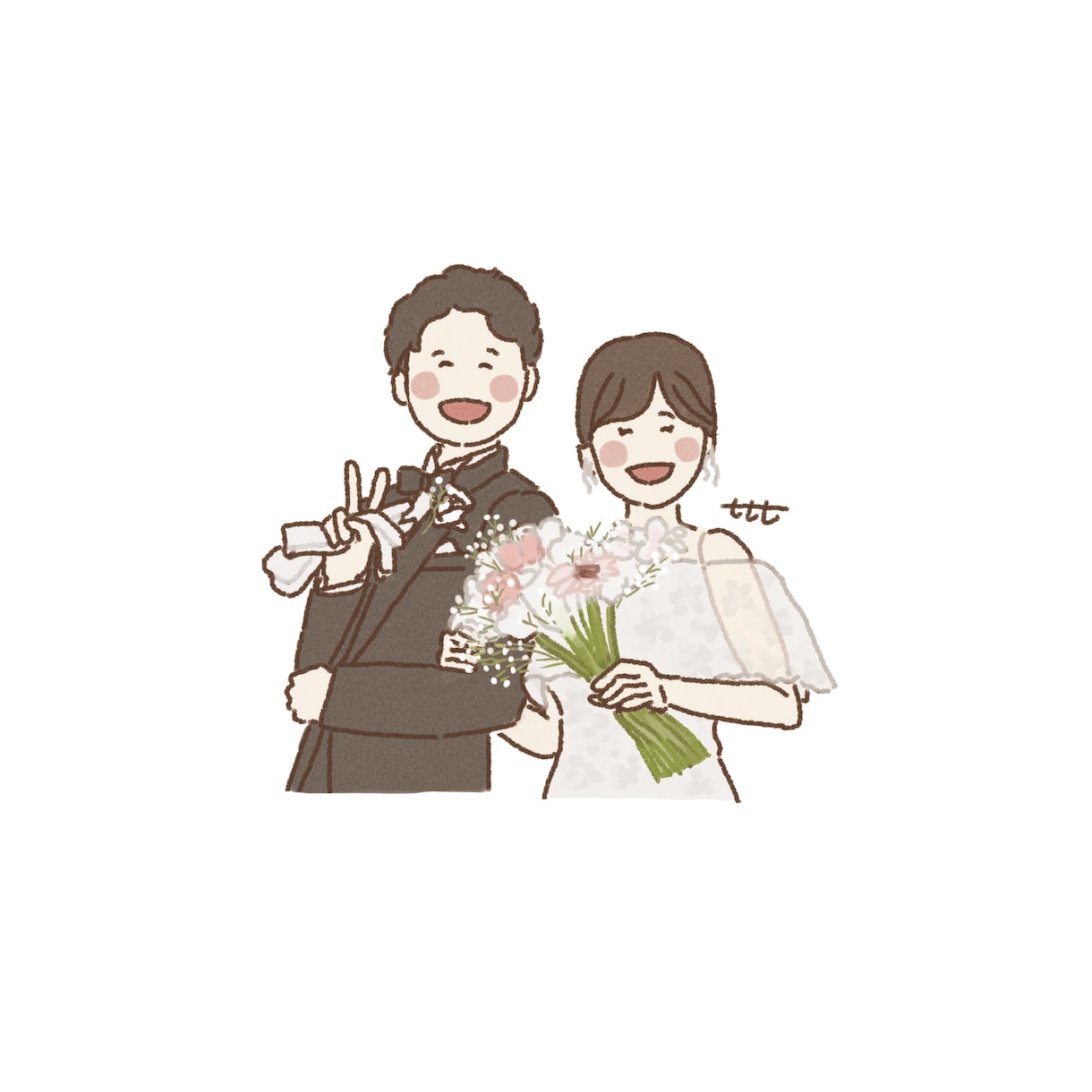 ゆるふわな似顔絵を描きます 結婚式・記念日のプレゼントやSNSアイコンなどにどうぞ イメージ1