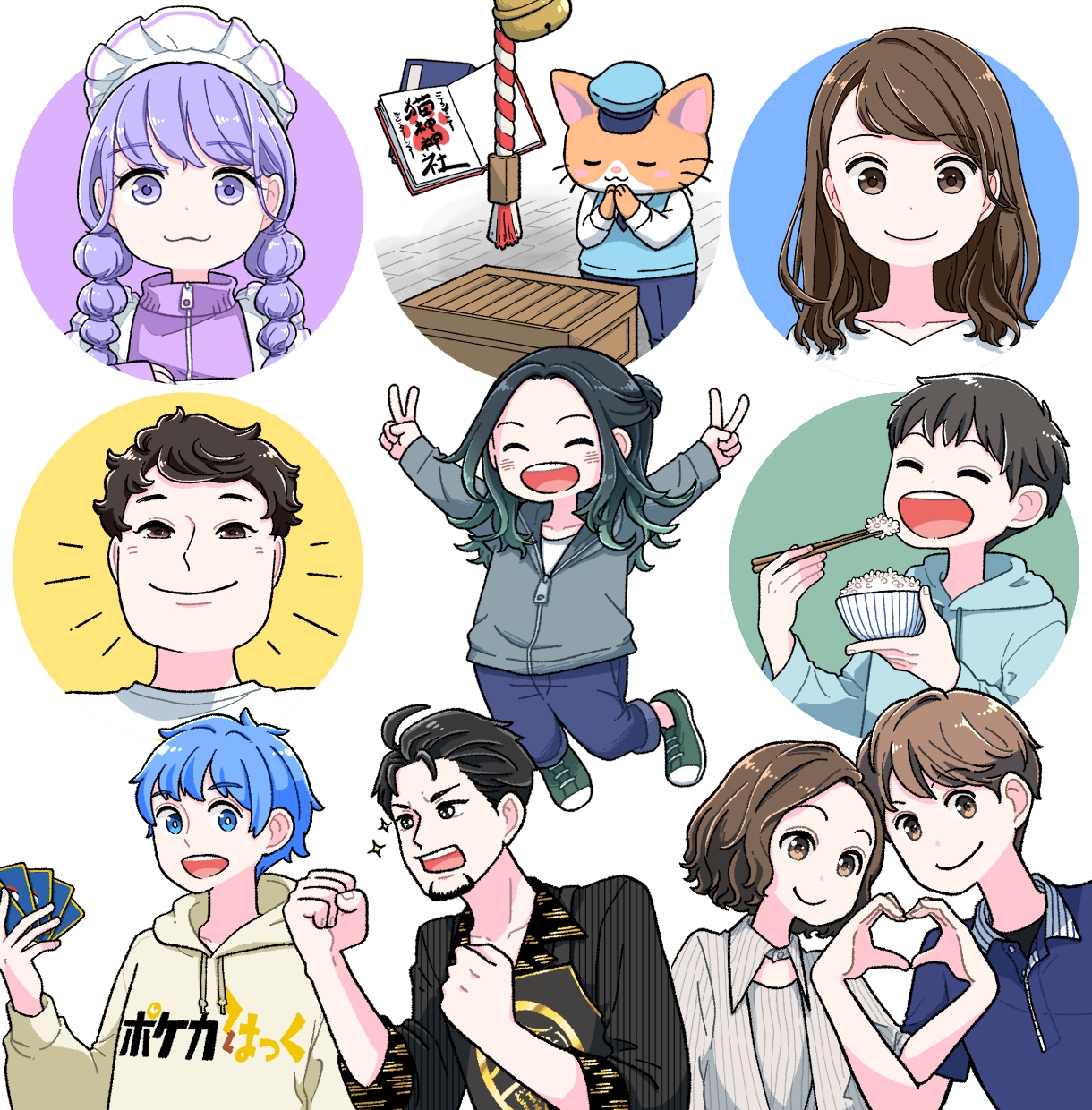 ラフ修正無制限！かわいく個性的なアイコンを描きます ビジネスにも◎ ペット追加、人物追加なども追加料金なしです！ イメージ10