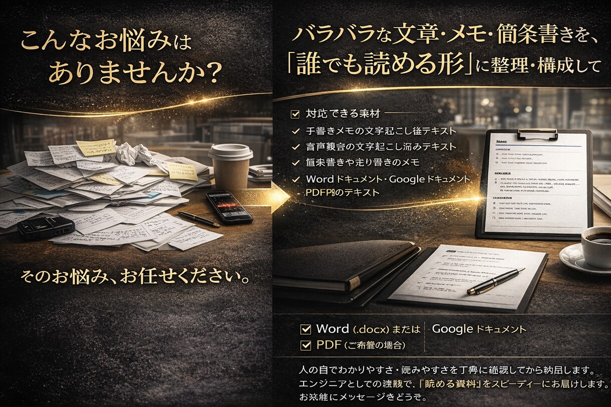 ごちゃついた資料をシンプルに整えます 読みにくい既存資料を、誰でも理解できる形に改善 イメージ1