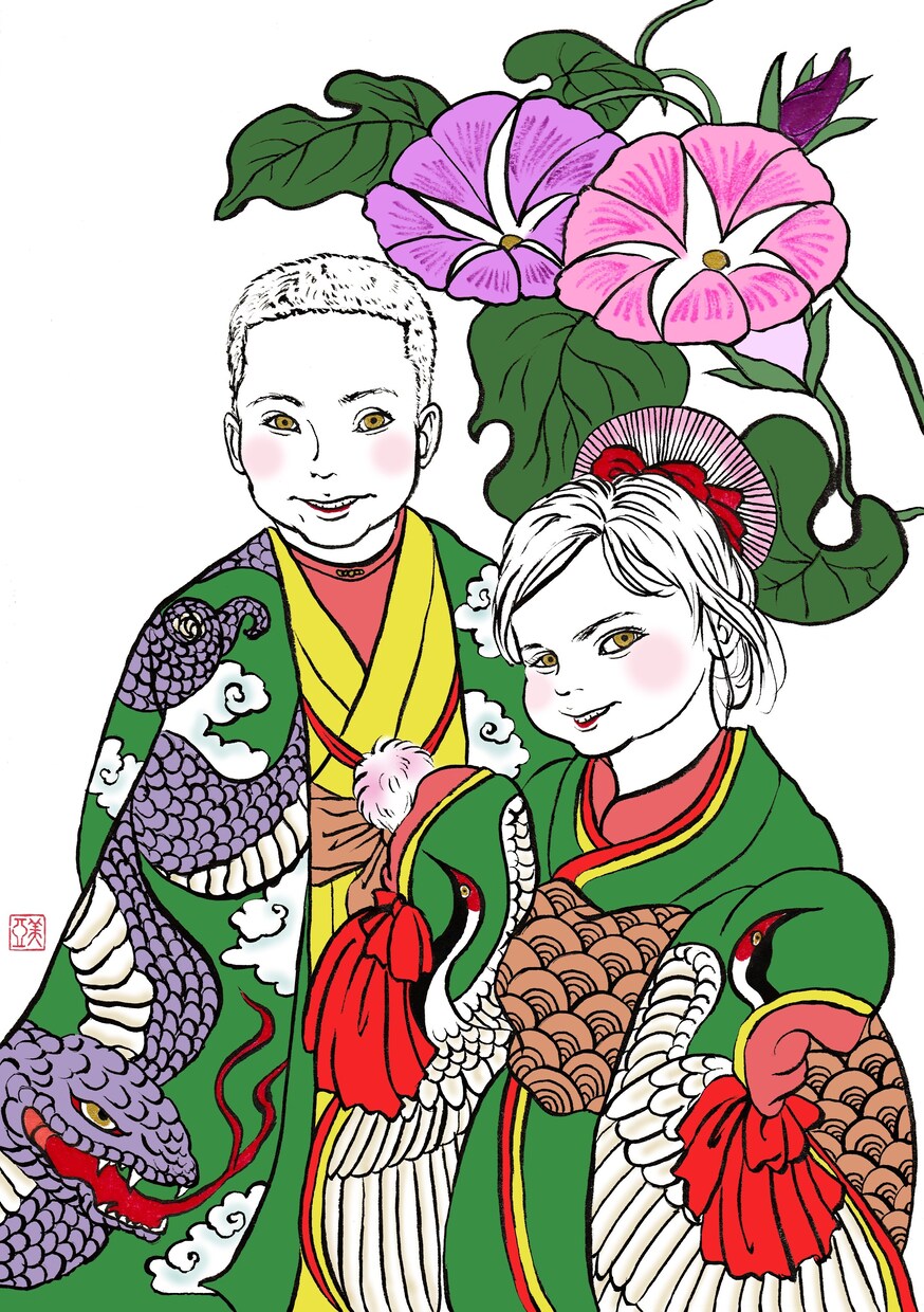 和風／浮世絵風のイラストを全力で描きます モダン浮世絵スタイルの肖像画描きます！ イメージ10