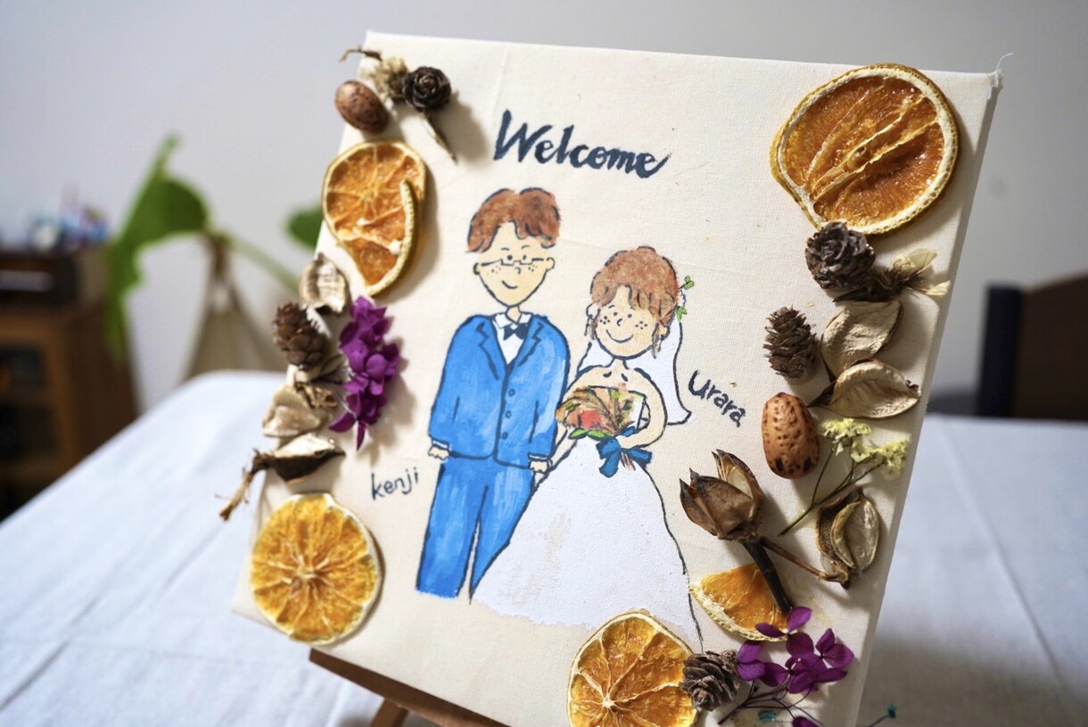 結婚式でのウェルカムボードを作成いたします ご列席されたゲスト皆様に笑顔を届けます