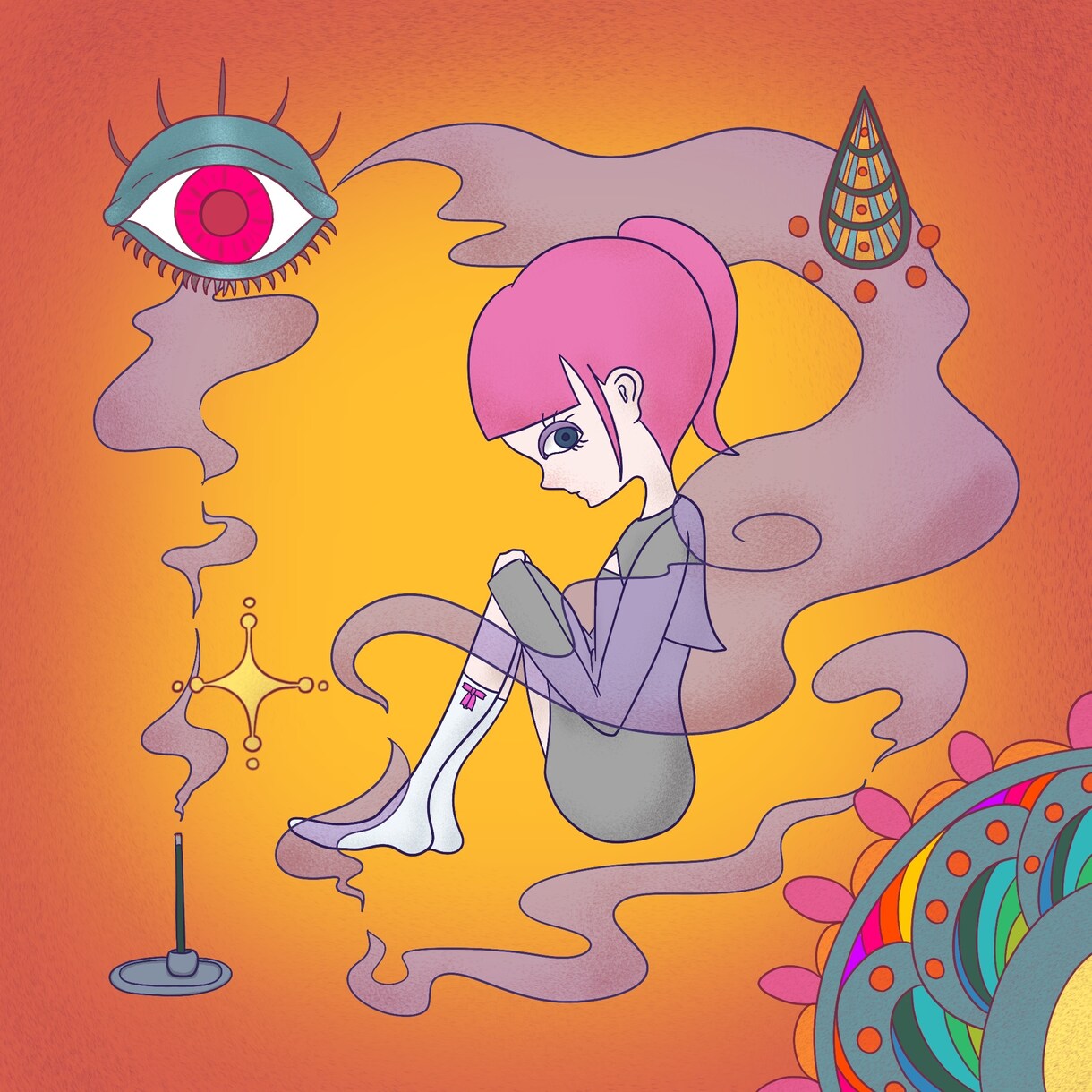 アンニュイで世界観のあるイラストを描ききます アイコン・グッズ・フライヤー・CDジャケットなど制作致します イメージ7