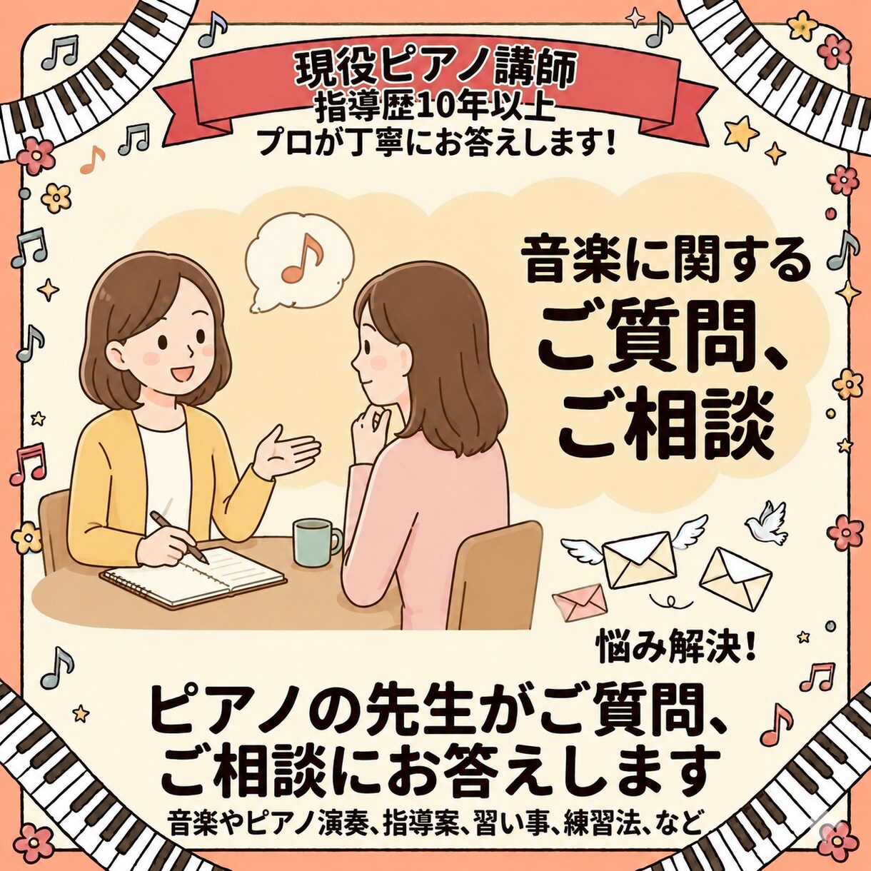 音楽･ピアノに関するご相談やご質問にお答えします ピアノ指導歴10年以上 | 演奏､指導､習い事､音楽のご相談 イメージ1