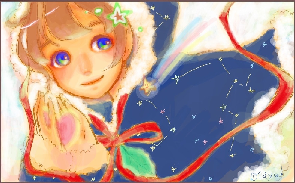 ぷちキャラ全身お描きします mayu！オリジナル ふんわりキラキラ水彩 イメージ8