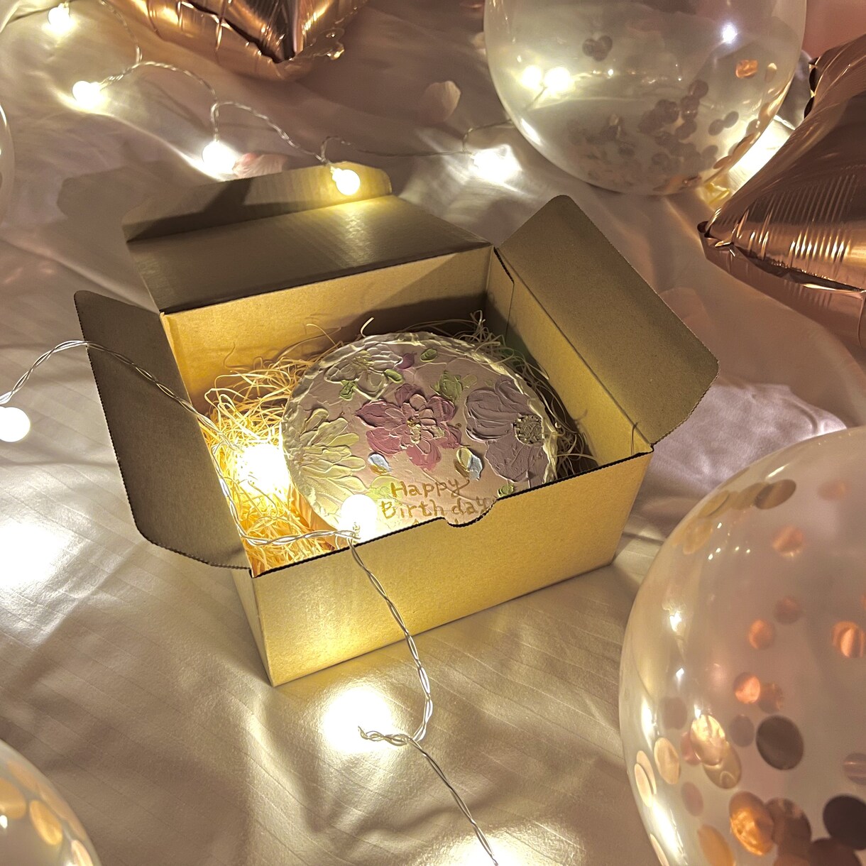 韓国風ケーキをかわいい絵画にします プレゼントにぴったり！かわいいケーキをカタチに残します✨ イメージ1