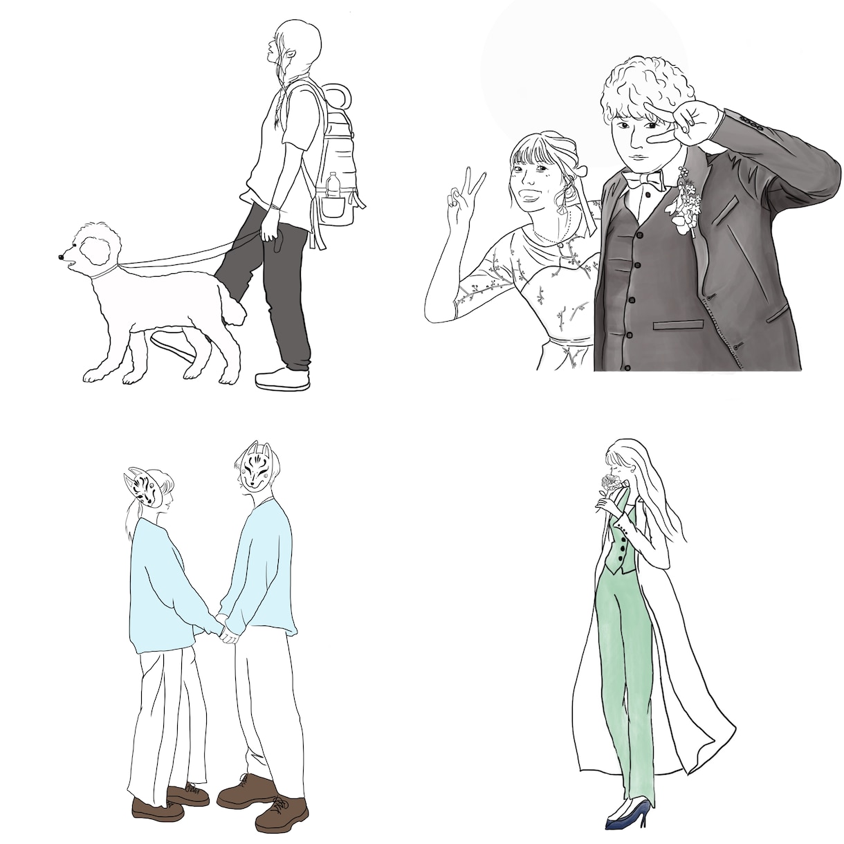 緩めのシンプル線画(人・物・植物など)描きます お洒落な仕上げ感やリアルに描くことができます！ イメージ4