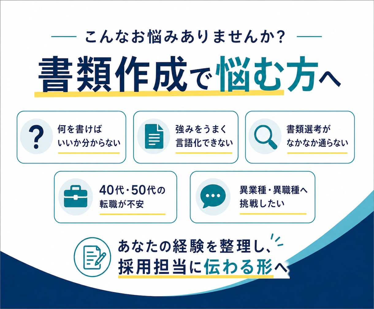 履歴書・職務経歴書をゼロから採用目線で作ります 40・50代に強い！採用側×キャリコン視点で強みを言語化 イメージ2