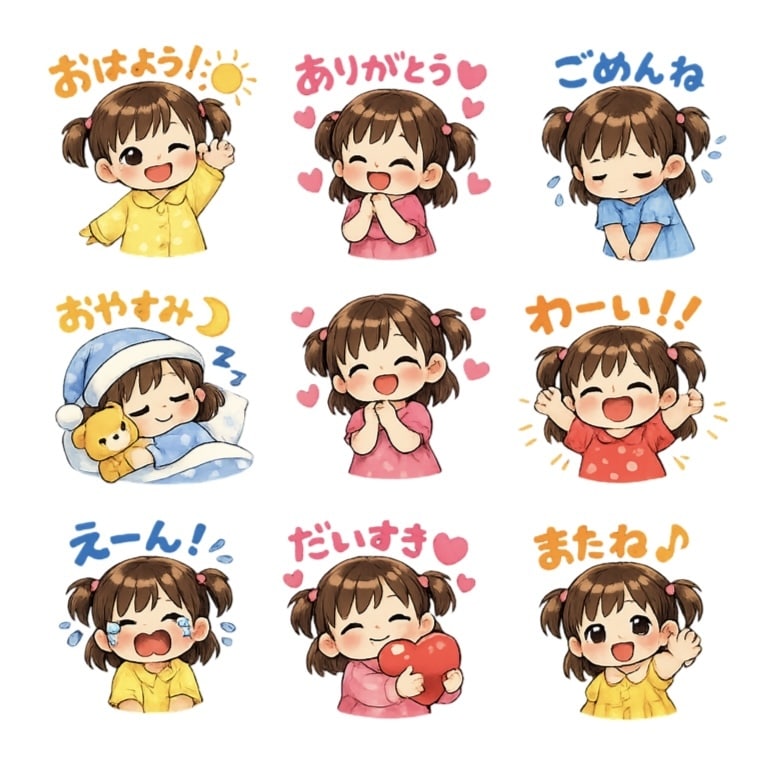 写真からオリジナルLINEスタンプ8個を作成します お子さま・家族・ペットの写真に対応します イメージ4