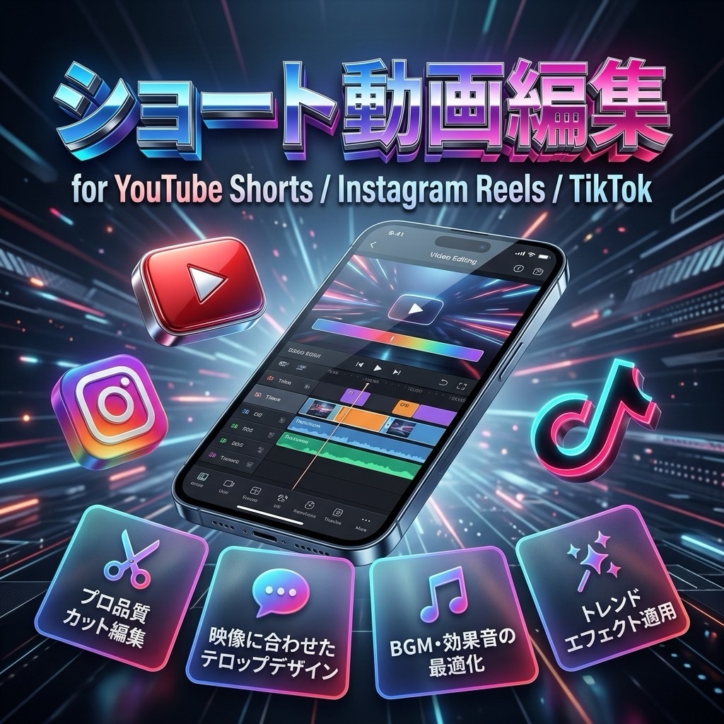 SNSで伸びるショート動画編集します 次世代ショート動画編集のおまかせください イメージ1