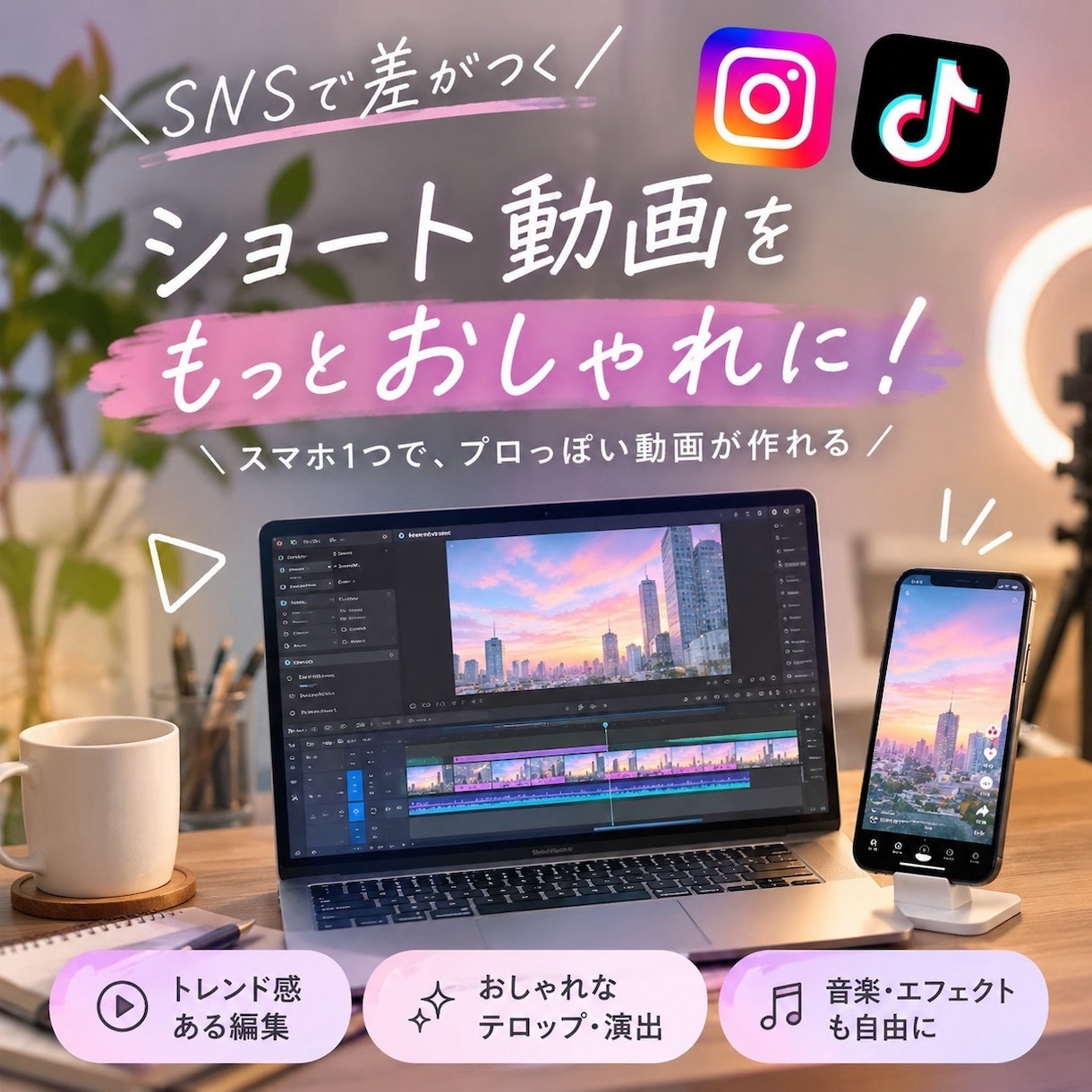 SNSで伸びるショート動画を制作します 500万再生実績！視聴維持率を高める動画編集 イメージ5
