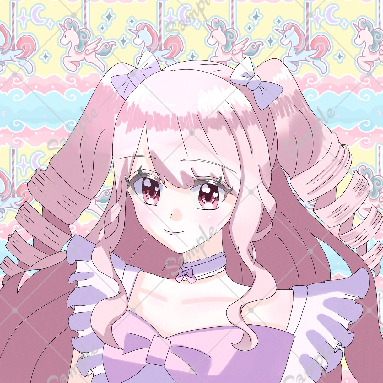 キラキラしたあなただけのアイコンイラスト制作します アイコンはもちろん、OCやコテキャのご依頼も可能です！ イメージ2
