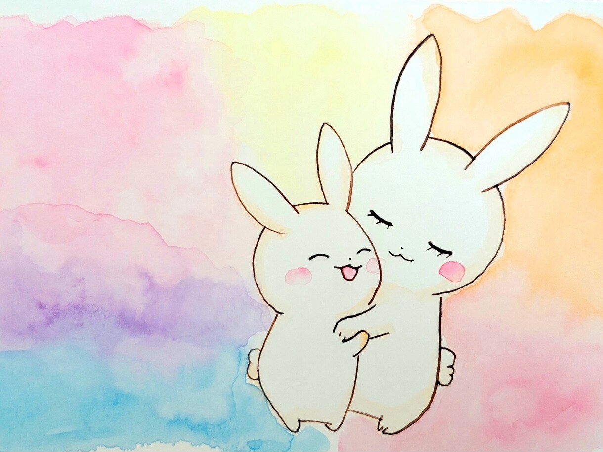 ゆるかわ手描きイラストでブログのヘッダー作ります 色鉛筆と水彩絵の具でほんわかタッチのイラスト イメージ3