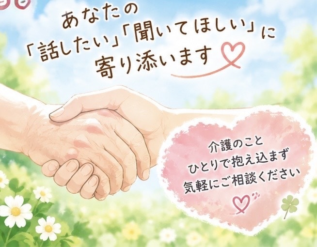 介護のお悩み、モヤモヤ、ゆっくりお聞きします 泣いても、愚痴ってもいいんですよ。ここにいます イメージ3