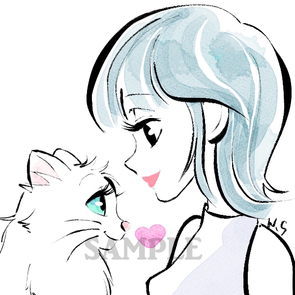 商用利用可・SNS等で使えるイラストを作成します おしゃれでシンプルな水彩風イラスト・ペット等動物 イメージ8