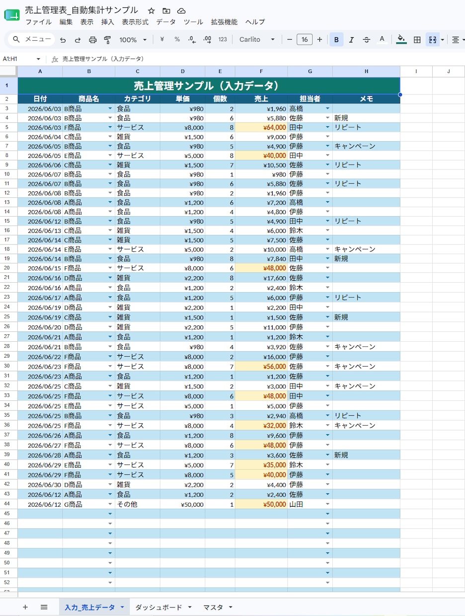 Excel集計表を見やすく作成します 売上管理・自動集計・グラフ作成まで対応 イメージ2
