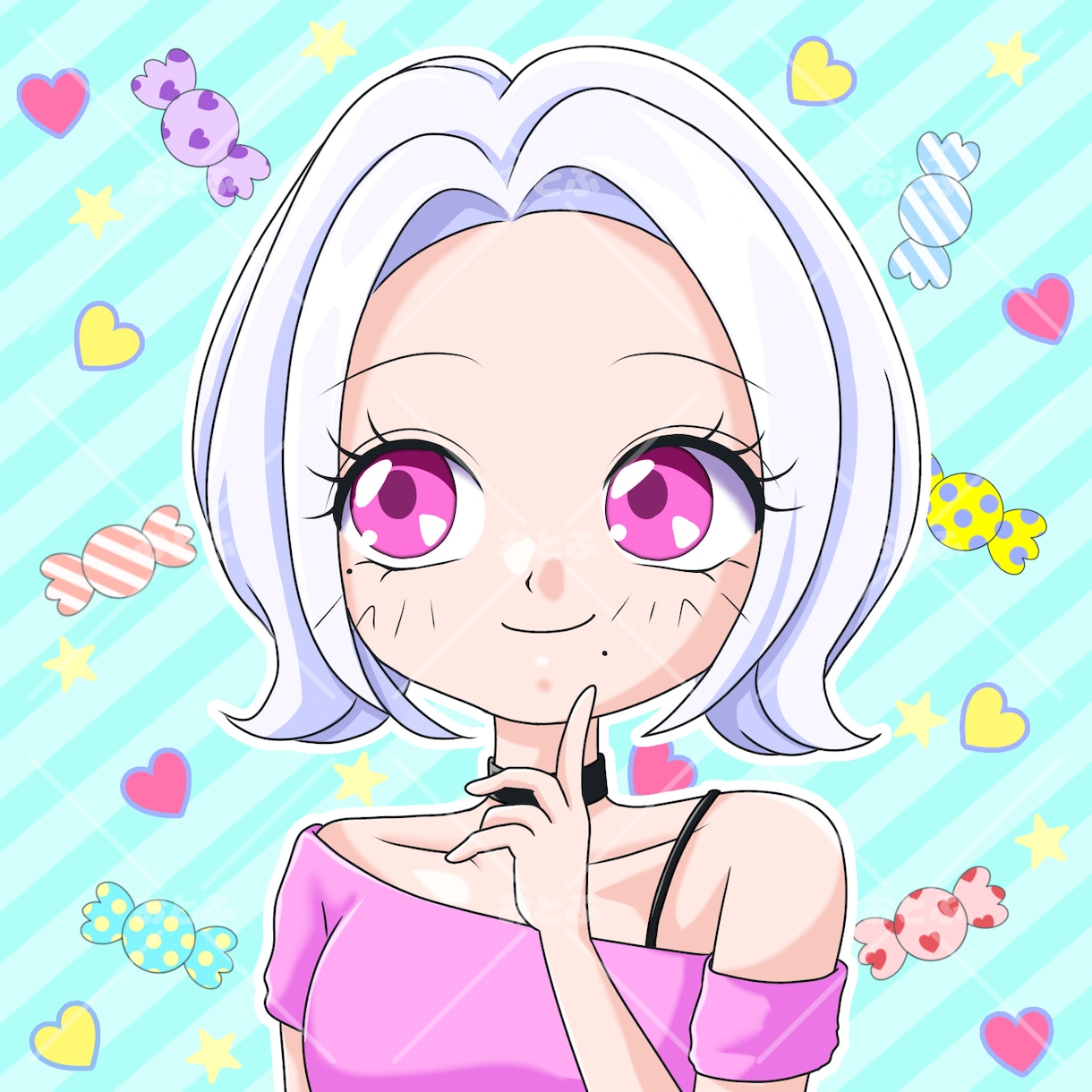 90年代アニメ風♡キュンとときめくアイコン描きます 平成女子全員集合！懐かしい☆商用OKのエモ可愛いイラスト♡ イメージ6