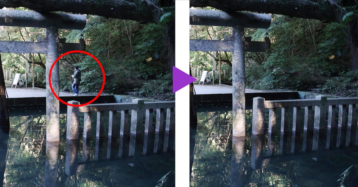 Photoshopで写真から不要な物を削除します フォトショップ使用 色々なファイル形式に対応 イメージ1