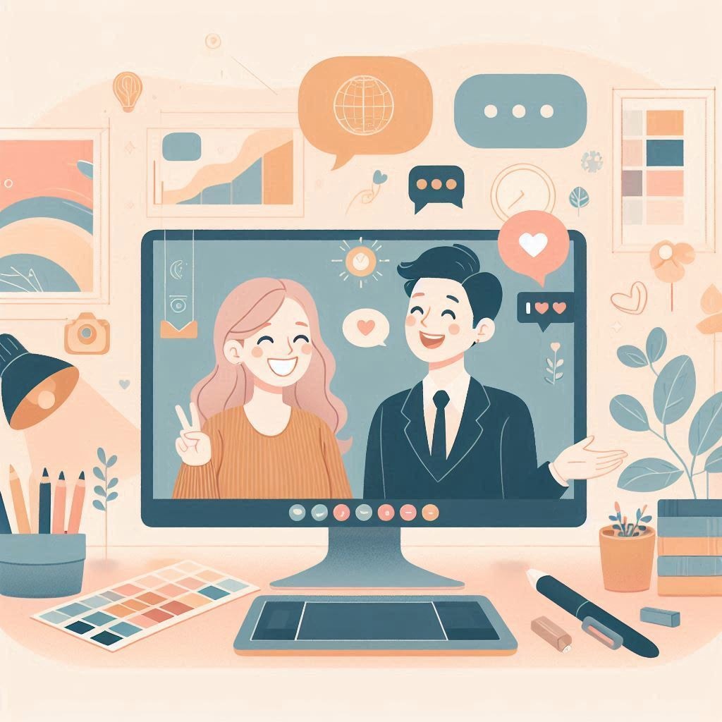 打ち合わせ、チャットじゃなくて“会話”で致します 言葉にしにくいニュアンス、顔を見て伝え合いましょう。 イメージ1