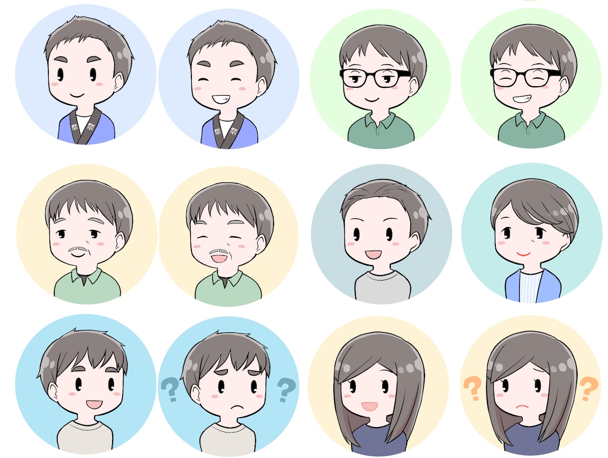最短即日！ 可愛いミニキャラアイコンお描きします 表情差分やポーズ・小物追加もOK！似顔絵での制作も可能です イメージ3
