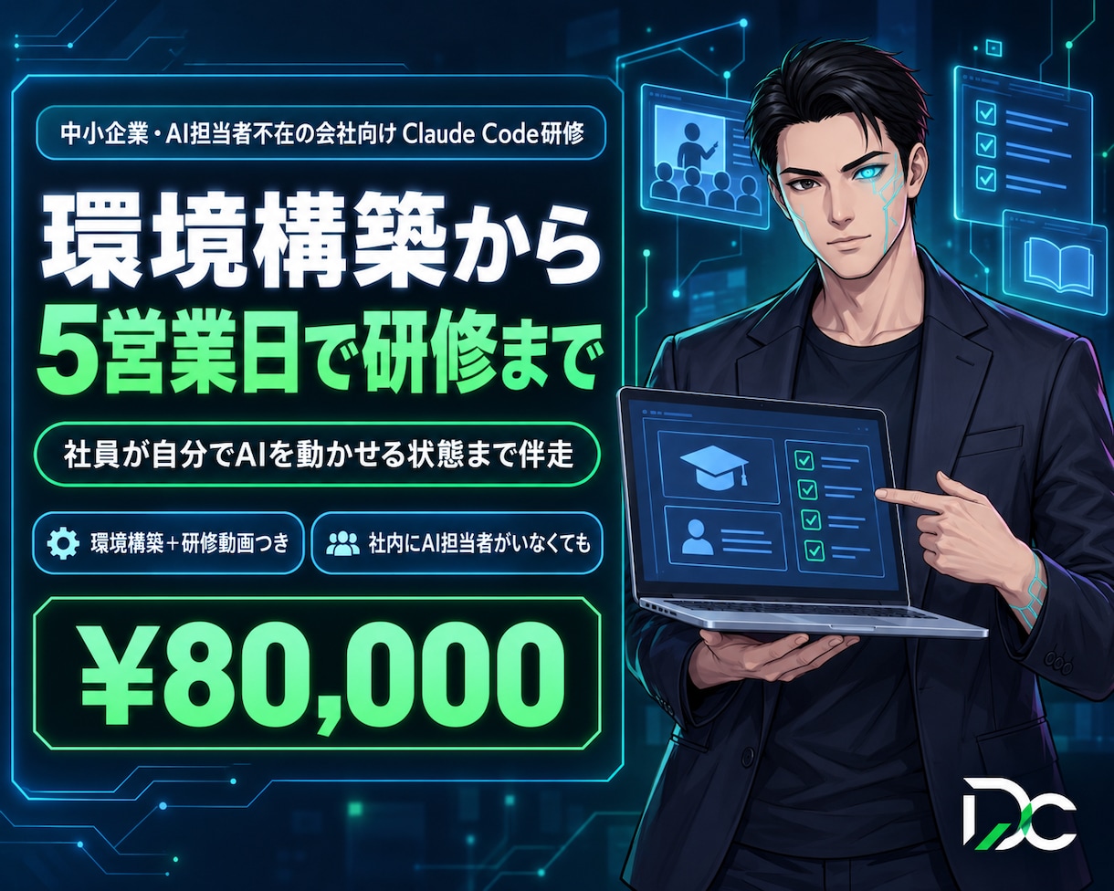 Claude Code研修を5営業日で納品します Claude Code環境構築＋研修動画を最短5営業日納品 イメージ1