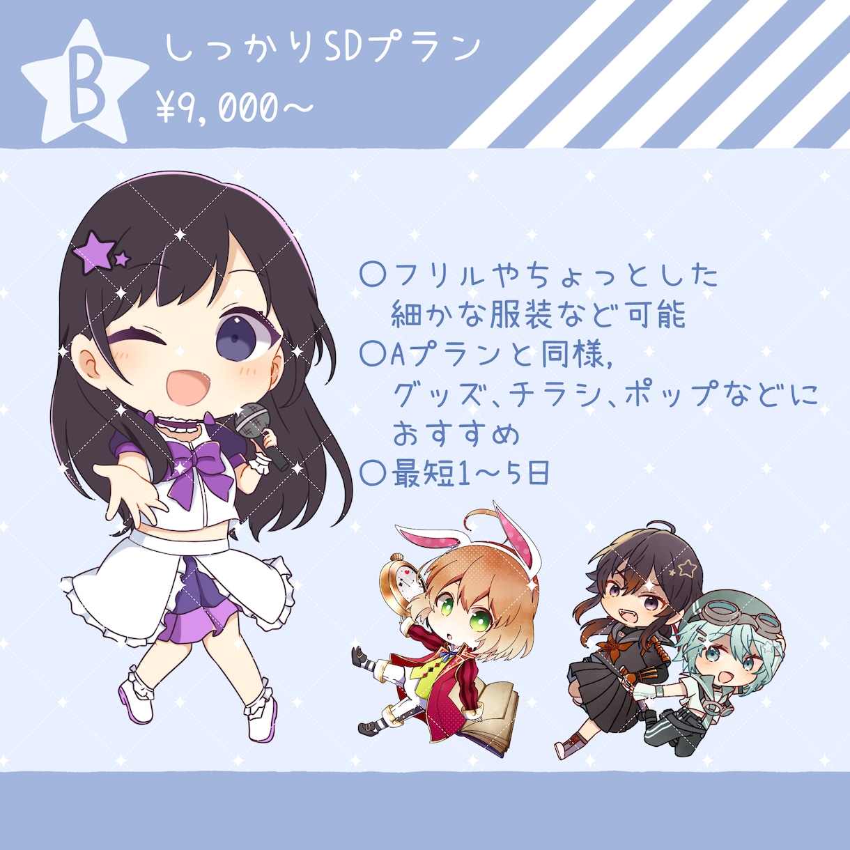 最短1日！かわいく・カッコよくSDイラスト描きます ～グッズやチラシ、POP、動画、WEBなどにもおすすめ～ イメージ3