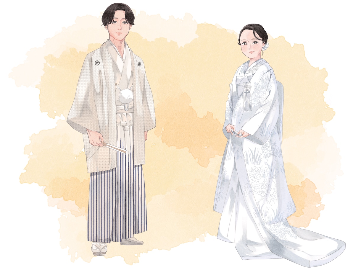 最高の1日に♡ウェディングイラスト作成します 結婚式に相応しい雰囲気に仕上げます。 イメージ2