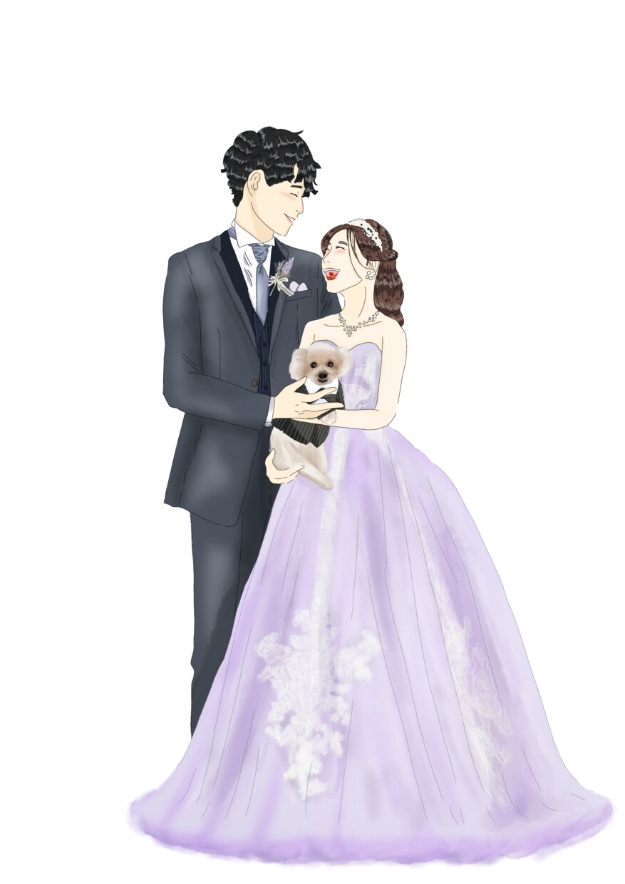 大人可愛いおしゃれなウェディングイラストを描きます 結婚式準備に活用できるよう、背景透過イラストをお渡しします！ イメージ6
