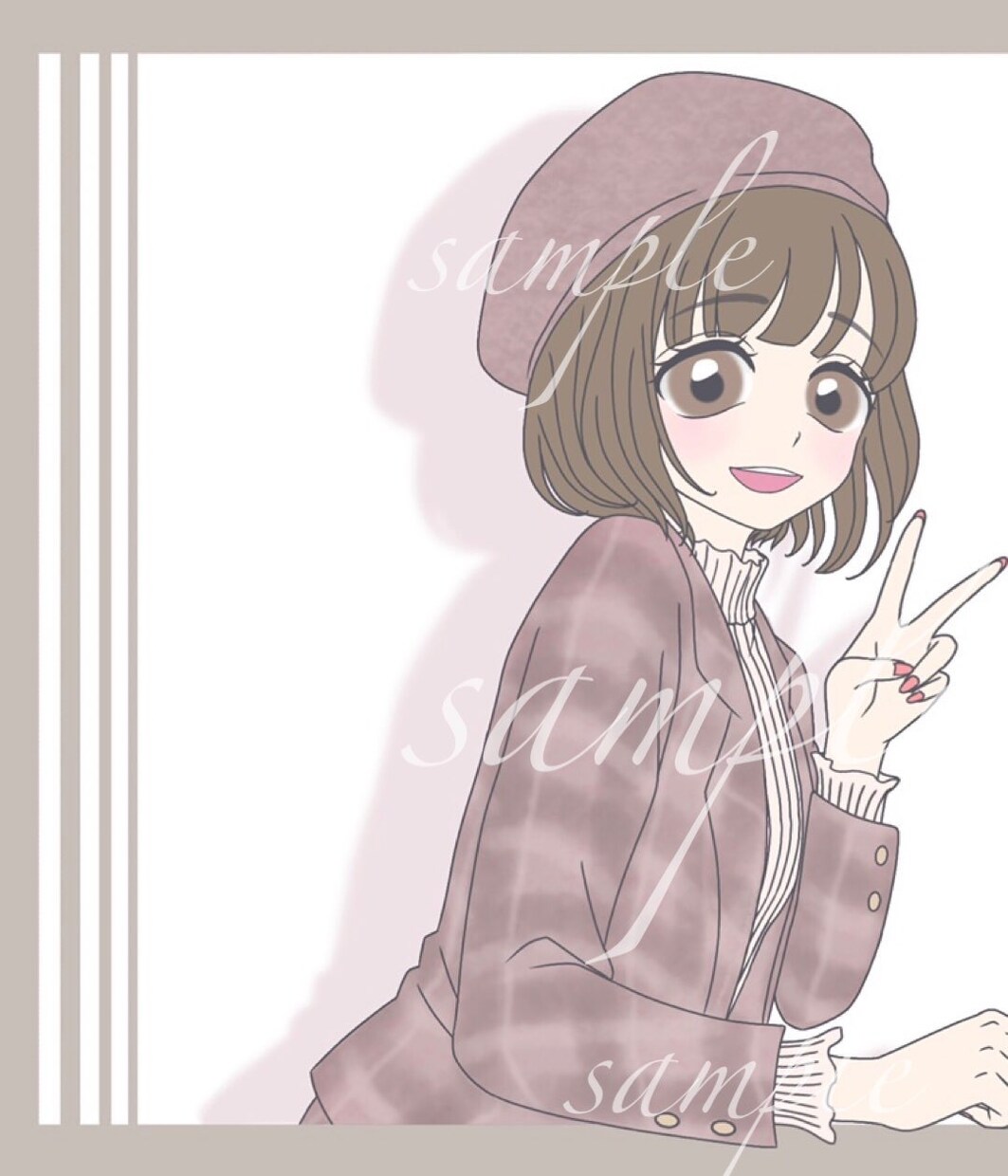 あなたの雰囲気を♪私の絵柄で描きます ⑤ヘアスタイルファッションお好きな方におすすめです♪ イメージ2
