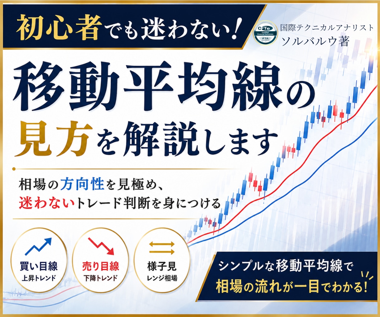 初心者でも迷わない！移動平均線の見方を解説します 相場の方向性を見極め、迷わないトレード判断を身につける イメージ1